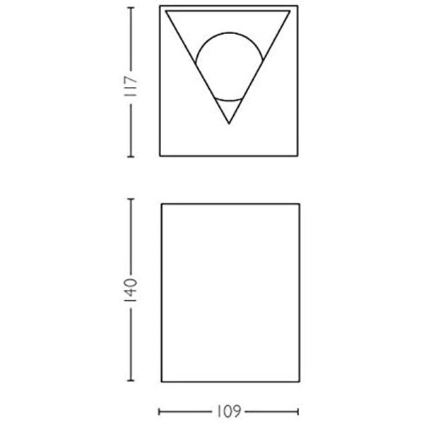 Dimensions de l'applique d'extérieur LED carrée Cistus