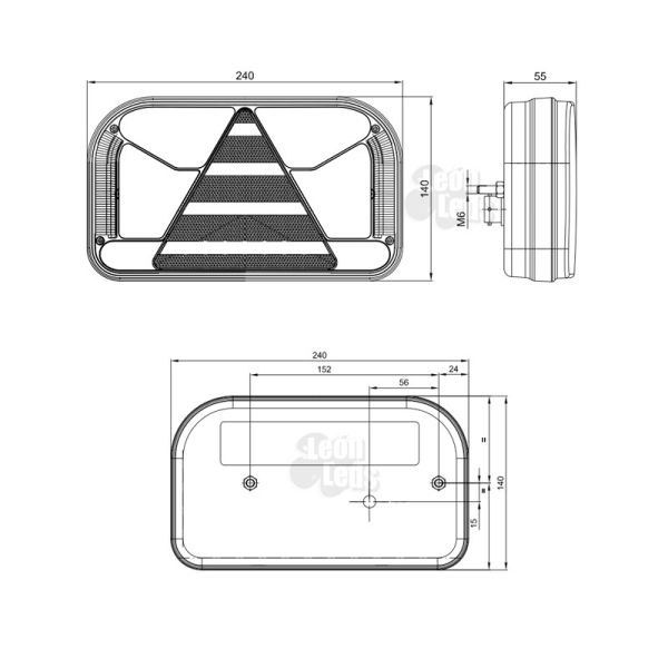 Piloto Trasero Fristom LED 7 Funciones Triangulo 12/24V  Fristom FT170 Camión Remolque Agrícola| LeonLeds Iluminación