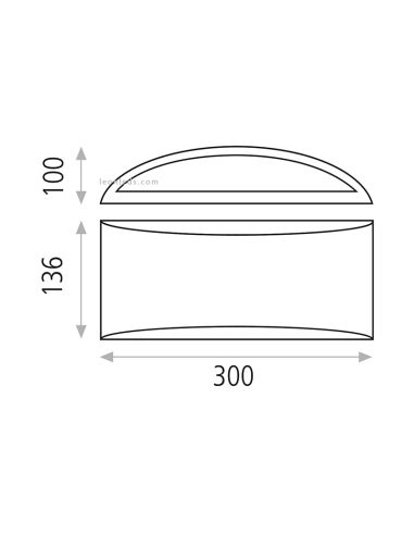Aplique de pared blanco mate Dana dimensiones