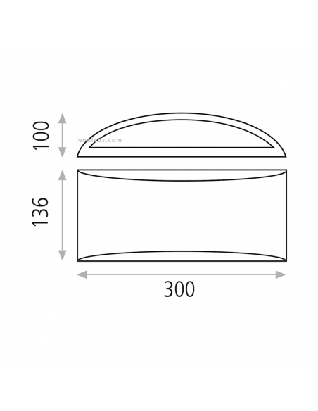 Aplique de pared blanco mate Dana dimensiones