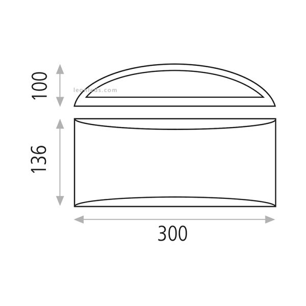 Aplique de pared blanco mate Dana dimensiones
