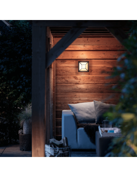 Aplique exterior LED de aluminio Drosera 12W ambiente