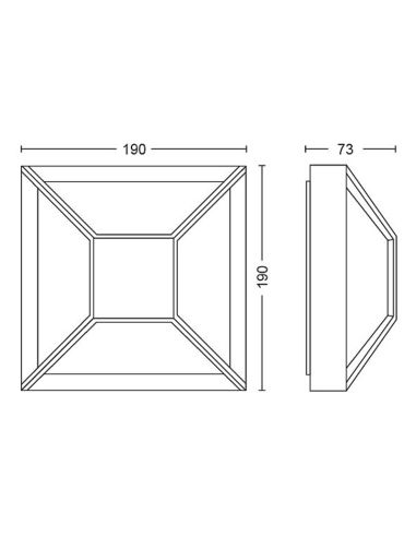 Dimensões da luminária de parede externa LED Drosera 12W de alumínio