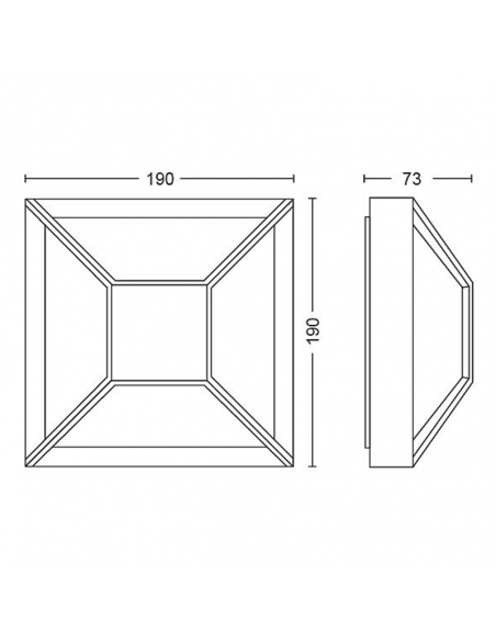 Dimensões da luminária de parede externa LED Drosera 12W de alumínio