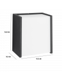 Aplique LED cuadrado de exterior Macaw Philips dimensiones