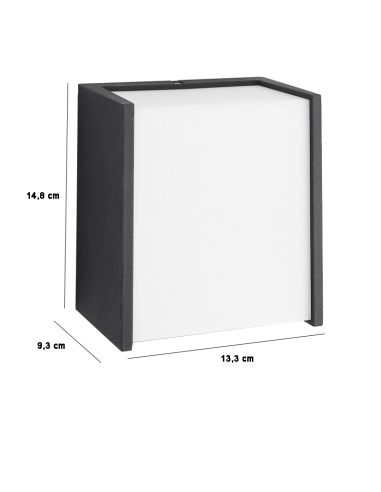 Aplique LED cuadrado de exterior Macaw Philips dimensiones