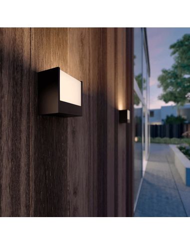 Aplique de parede LED quadrado para exterior Macaw ambiente