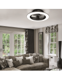 Ventilador de teto LED preto Alisio com controle de ambiente