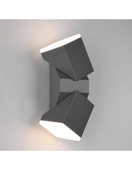 Aplique LED antracite com duas luzes Avon ajustáveis