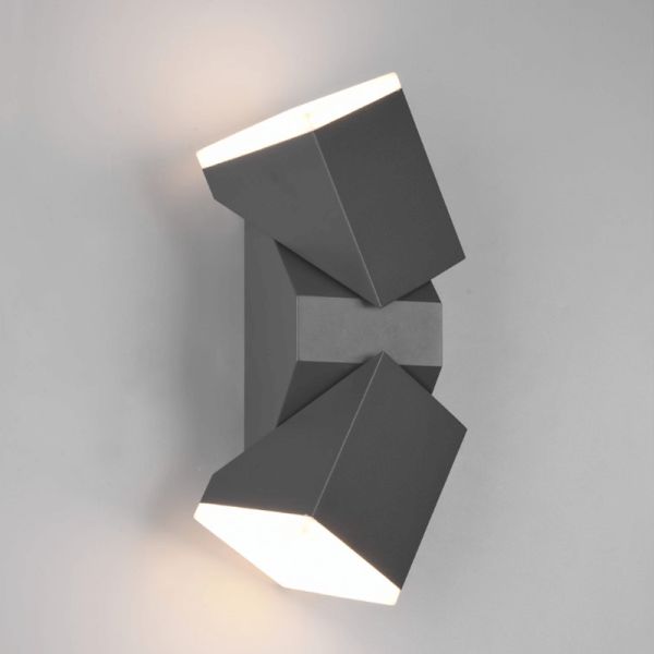 Applique murale LED anthracite avec deux lumières Avon réglables