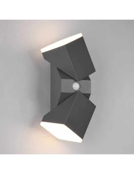 Aplique LED antracite com duas luzes Avon com sensor ajustável