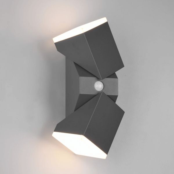 Aplique LED antracite com duas luzes Avon com sensor ajustável