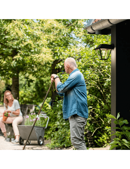 Aplique farol de pared negro Alpenglow fachada exterior