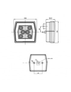 Piloto Antiniebla LED 2 Funciones Cuadrado para remolque 2