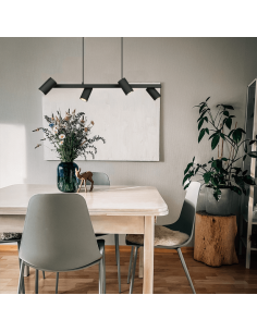 Candeeiro suspenso preto regulável Marley com 4 lâmpadas 2