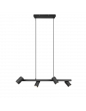 Suspension noire dimmable Marley avec 4 ampoules