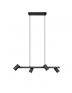 Suspension noire dimmable Marley avec 4 ampoules