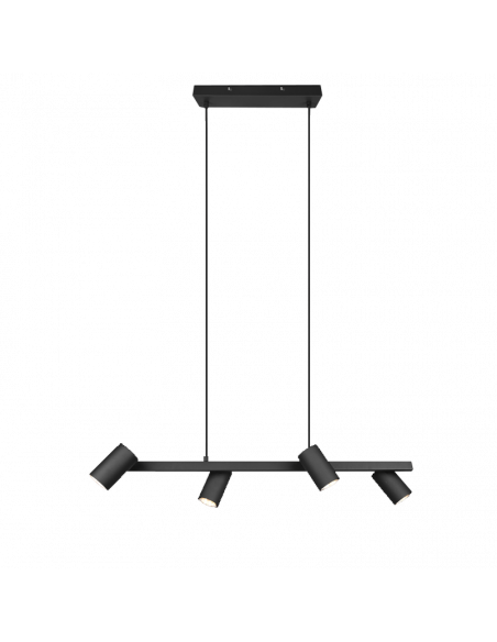 Suspension noire dimmable Marley avec 4 ampoules