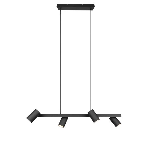 Suspension noire dimmable Marley avec 4 ampoules