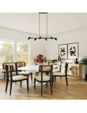 Suspension noire dimmable Marley avec 6 ampoules d'ambiance