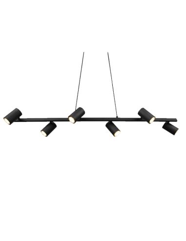 Lámpara colgante negra regulable Marley de 6 focos Trio Lighting