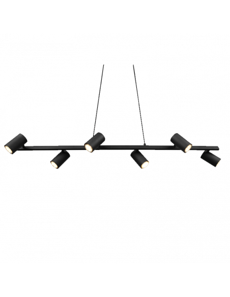 Lámpara colgante negra regulable Marley de 6 focos Trio Lighting