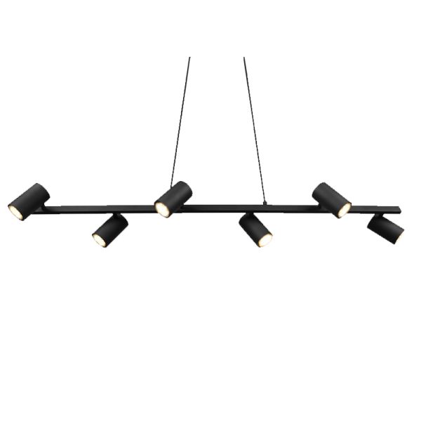 Lámpara colgante negra regulable Marley de 6 focos Trio Lighting