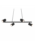 Suspension noire dimmable Marley avec 4 ampoules GU10