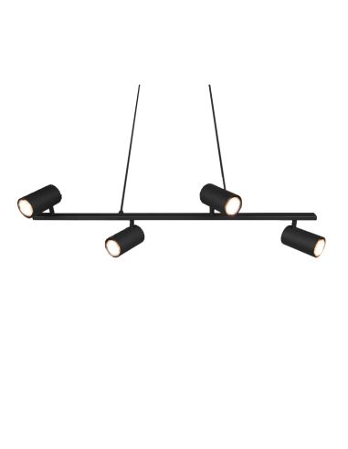 Suspension noire dimmable Marley avec 4 ampoules GU10