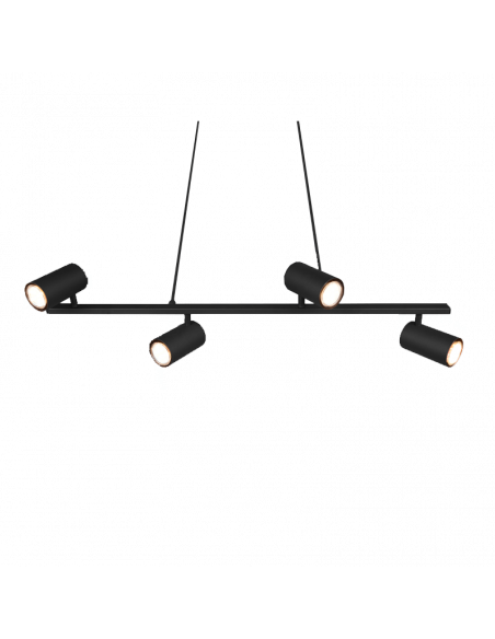Suspension noire dimmable Marley avec 4 ampoules GU10