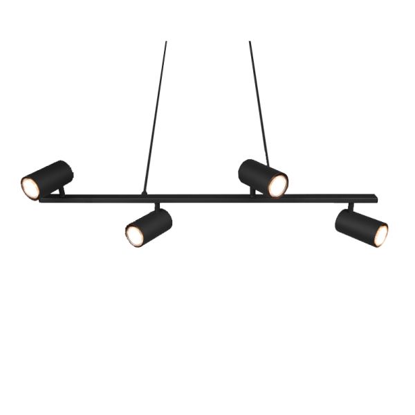 Suspension noire dimmable Marley avec 4 ampoules GU10