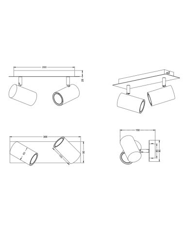 Lame de plafond double noir et or dimensions Marley