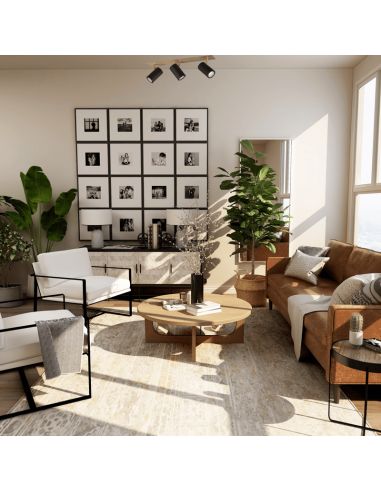 Holofote ambiente triplo preto e dourado Marley