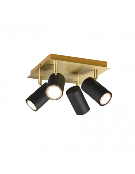 Regleta de 4 focos negra y dorada Marley