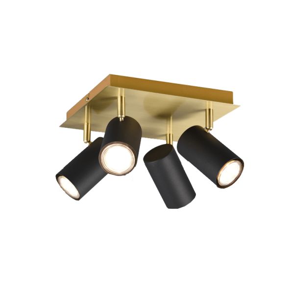 Regleta de 4 focos negra y dorada Marley