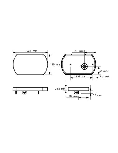 Feu arrière LED avec triangle 12/24V Lucidity 26044 pour machines agricoles Approuvé 12-24V | leonleds
