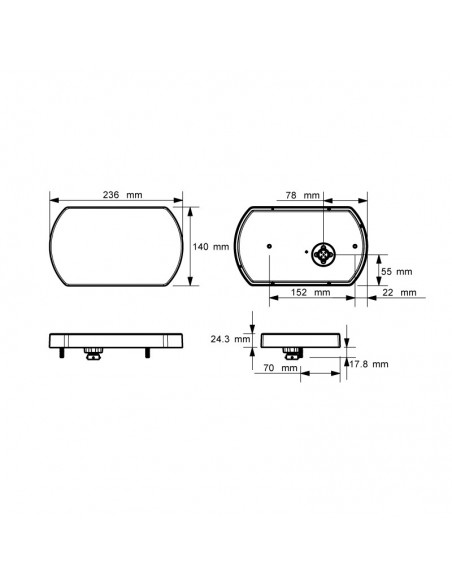 Feu arrière LED avec triangle 12/24V Lucidity 26044 pour machines agricoles Approuvé 12-24V | leonleds