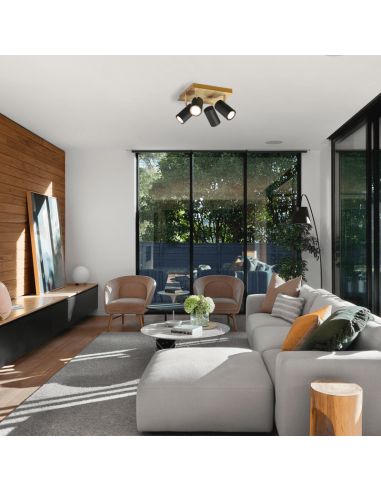 4 spotlight strip ambiente Marley preto e dourado