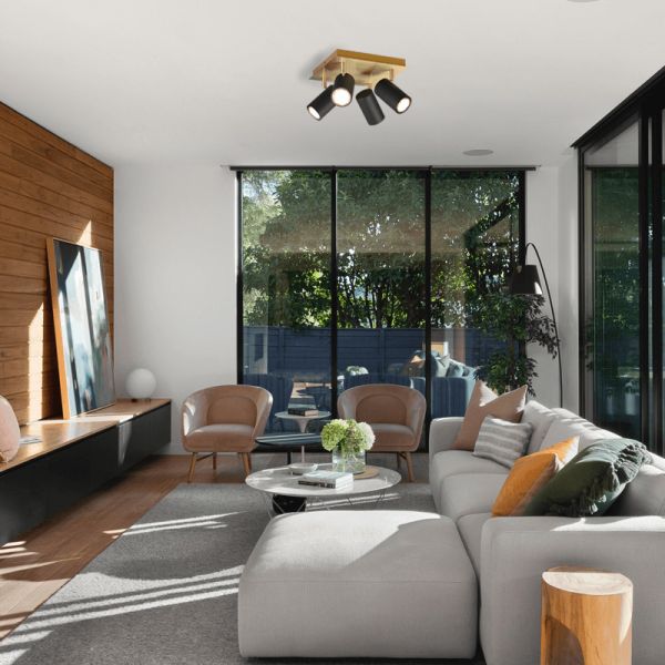 4 spotlight strip ambiente Marley preto e dourado