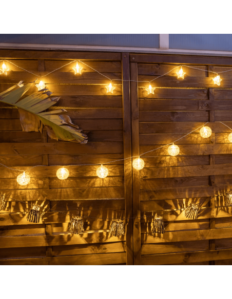 Tecido de juta trançado com guirlandas redondas Pallina outdoor