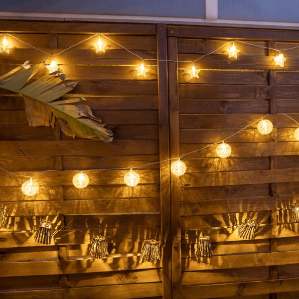 Guirlande ronde en tissu de jute tressé Pallina outdoor