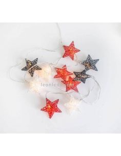 Pack de 6 Guirlandas LED com estrelas multicoloridas Stellina New Garden | Leon Iluminação LED