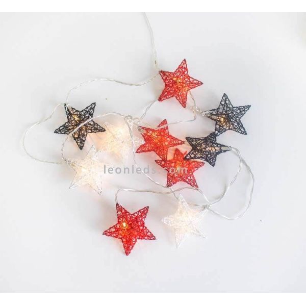 Pack de 6 guirlandes LED étoiles multicolores Stellina New Garden | Éclairage LeonLeds