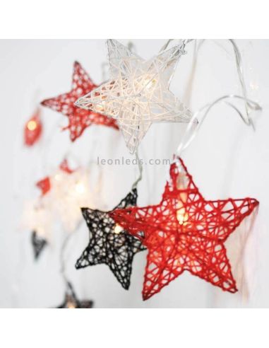 Pack de 6 Guirlandas LED com estrelas multicoloridas Ambiente fotográfico Stellina Jardim Novo | Leon Iluminação LED