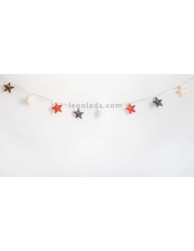 Pack de 6 guirlandes LED avec étoiles multicolores style marin Stellina New Garden | Éclairage LeonLeds