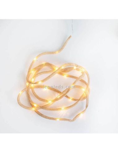 Pack de 6 Guirnaldas forma de cuerda de tejido efecto yute Lia New Garden | LeonLeds Iluminación