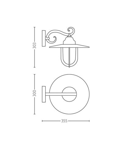 Vintage Außenwandleuchte schwarz Pasture