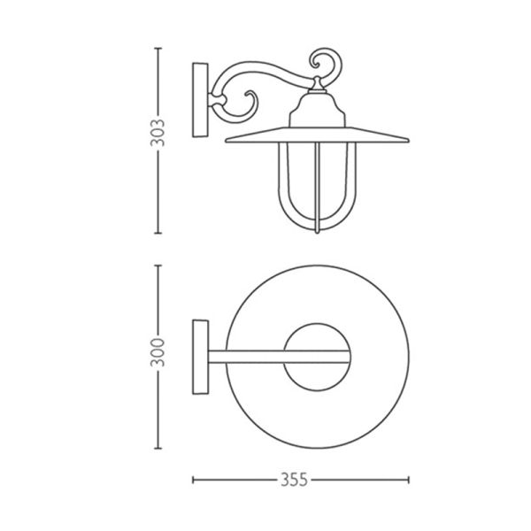 Vintage Außenwandleuchte schwarz Pasture