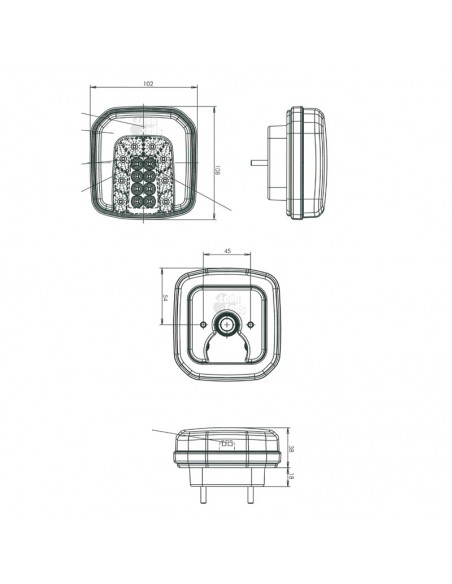 Piloto Trasero LED 3 Funciones 12/24V Was efecto NEON Posición niebla y marcha atras | LeonLeds Iluminación