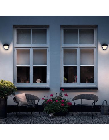 Candeeiro de parede exterior preto Serres ambient